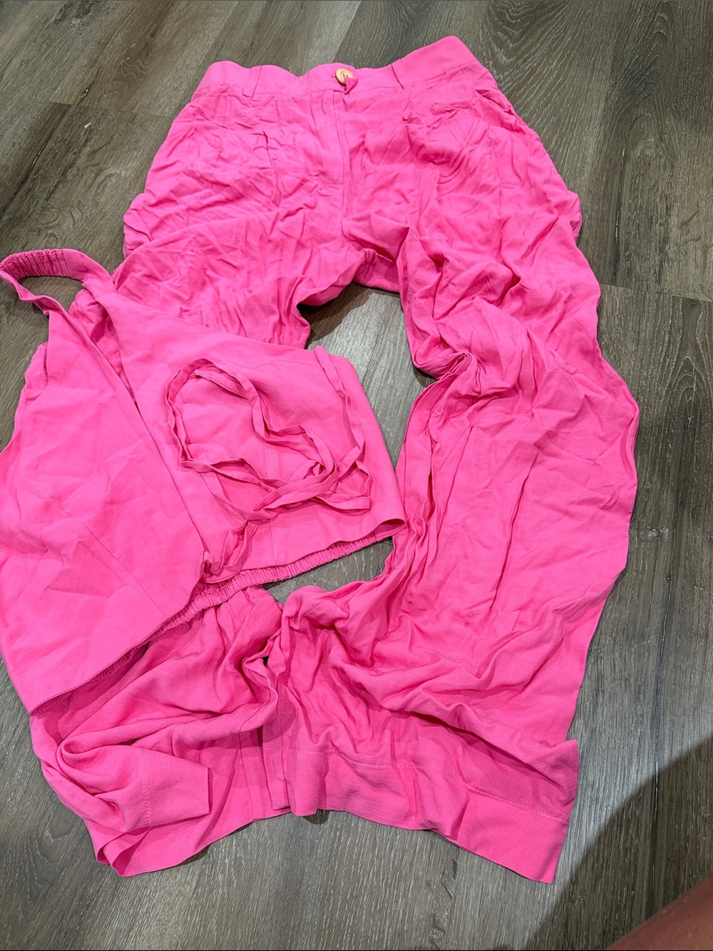 Women's Hot Pink Pajama Pants & Bralette Set - Lightweight Lounge